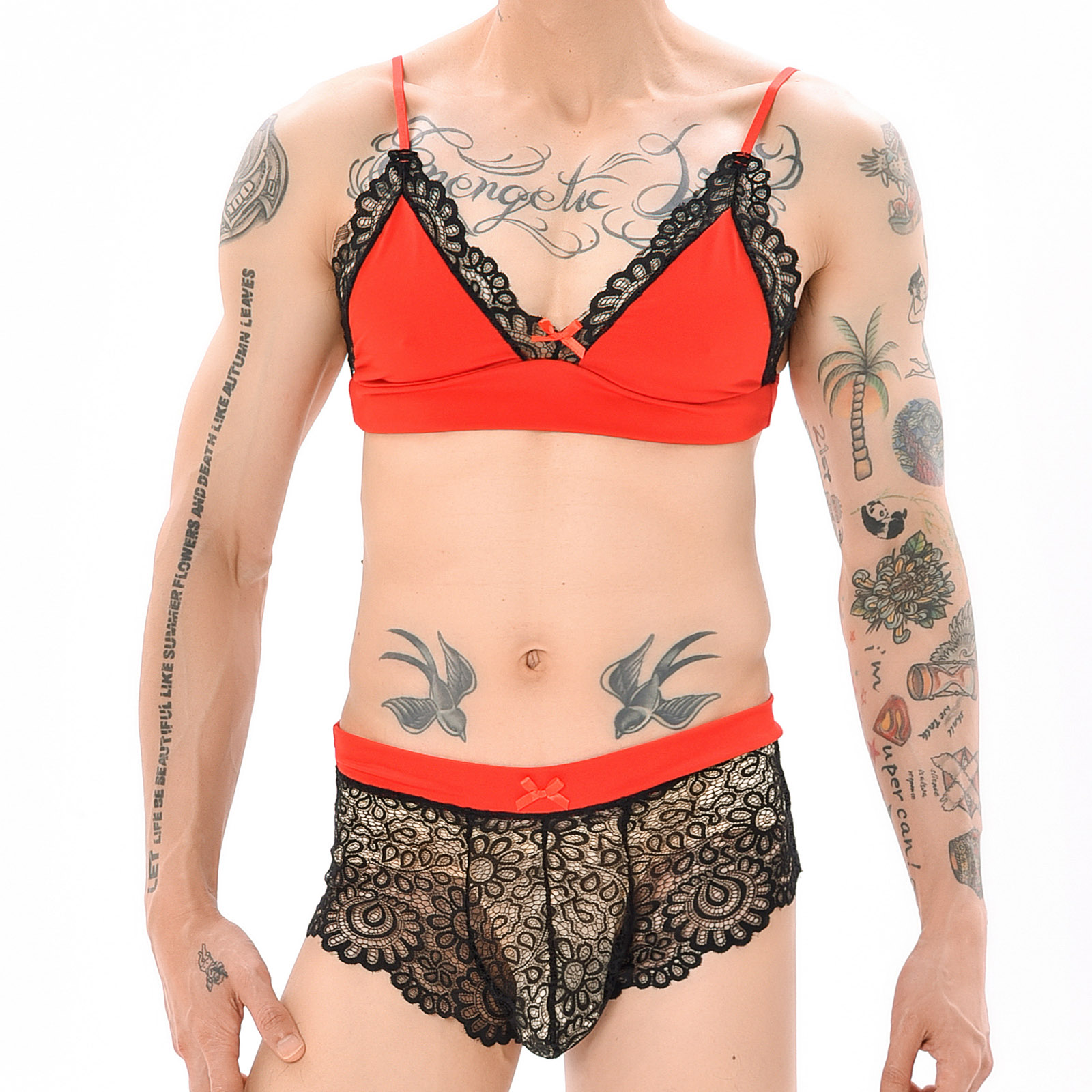 Lace Bralette Set - Men Sexy Crossdressing Erotic Sissy Lingerie